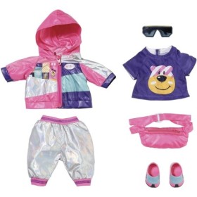 BABY born Set hainute biciclist pentru papusi 43 cm: pantaloni, jacheta, tricou, boseta, ochelari de soare si pantofi sport